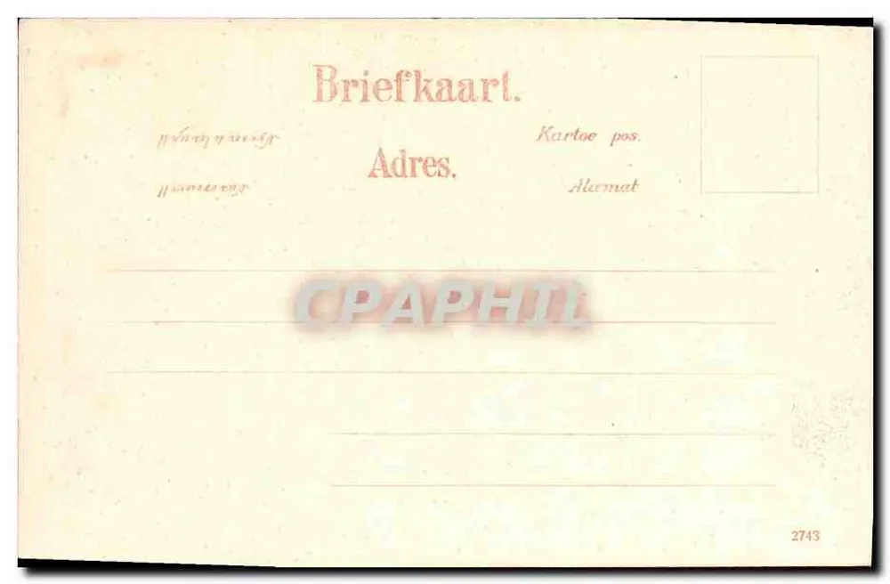 Badplaats Tjipanas by Garoet — Ansicht von Bergen und Häusern nahe einem Gewässer — G. Kolff & Co., Bandoeng - Rückseite