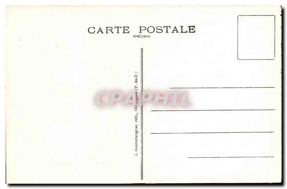 Le Mont-Dore — A Grande Cascata — J. Gouttolanges, Olliergues (P.-de-D.) - Verso