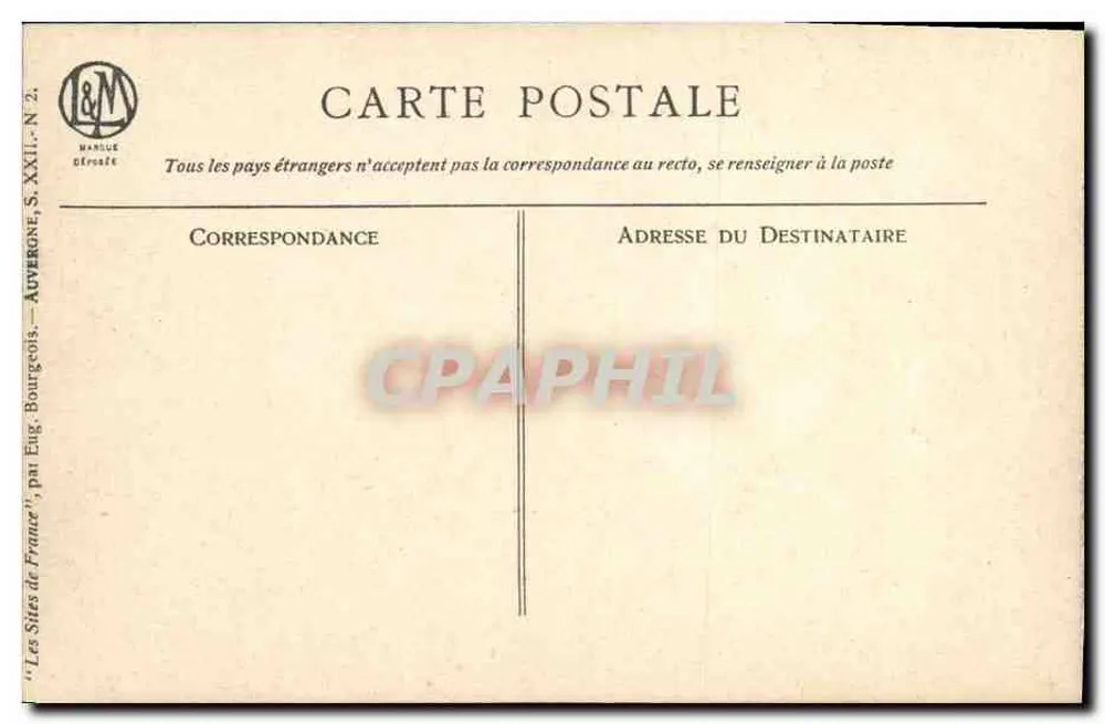 O Mont-Dore — vista panorâmica — Eug. Bourgeois, N°2 - Verso