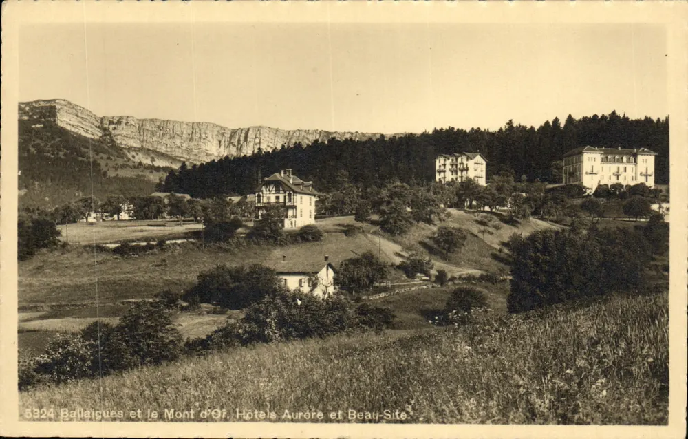Ballaigues und der Mont d'Or — Hotels Aurore und Beau-Site — Phototypie Co. Neuchâtel - Vorderseite