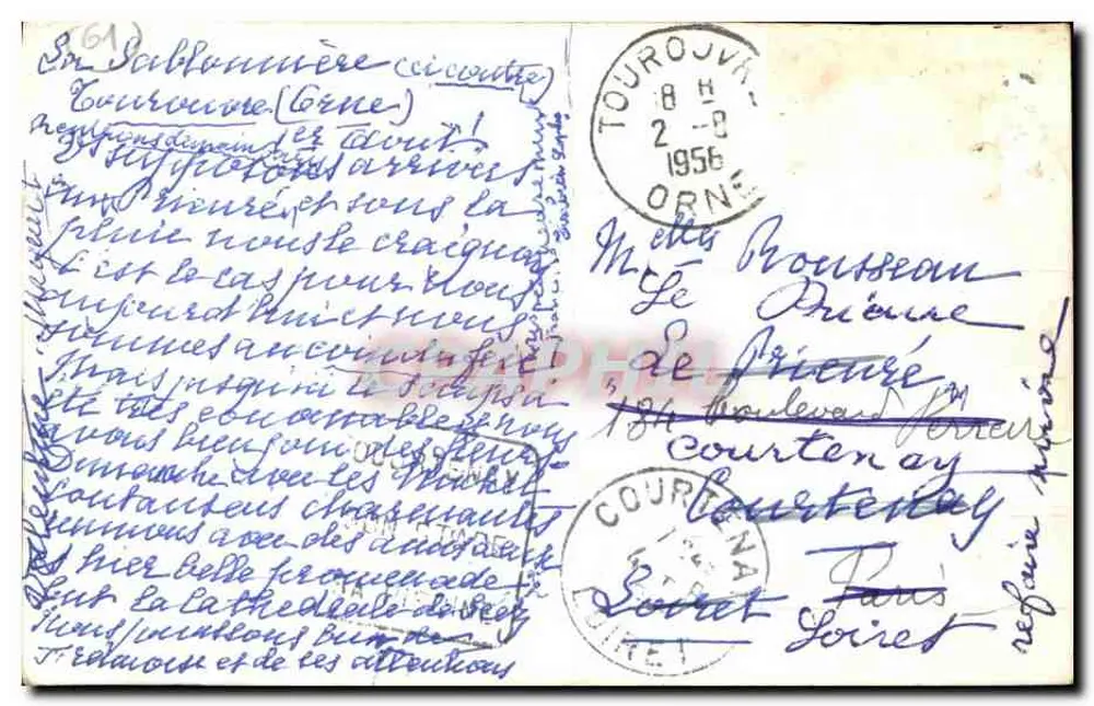 Castelo da Prieure — Courtenay (Orne) — editor desconhecido - Verso