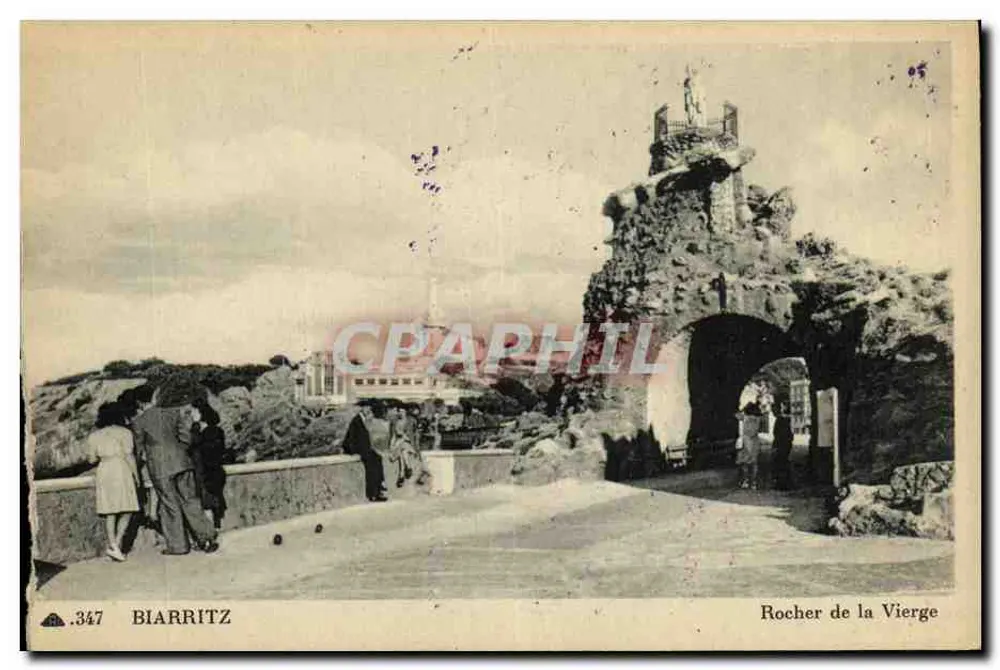 Biarritz — Rocher de la Vierge (éditeur : Imprimerie de Biarritz, n° 347) - Frente