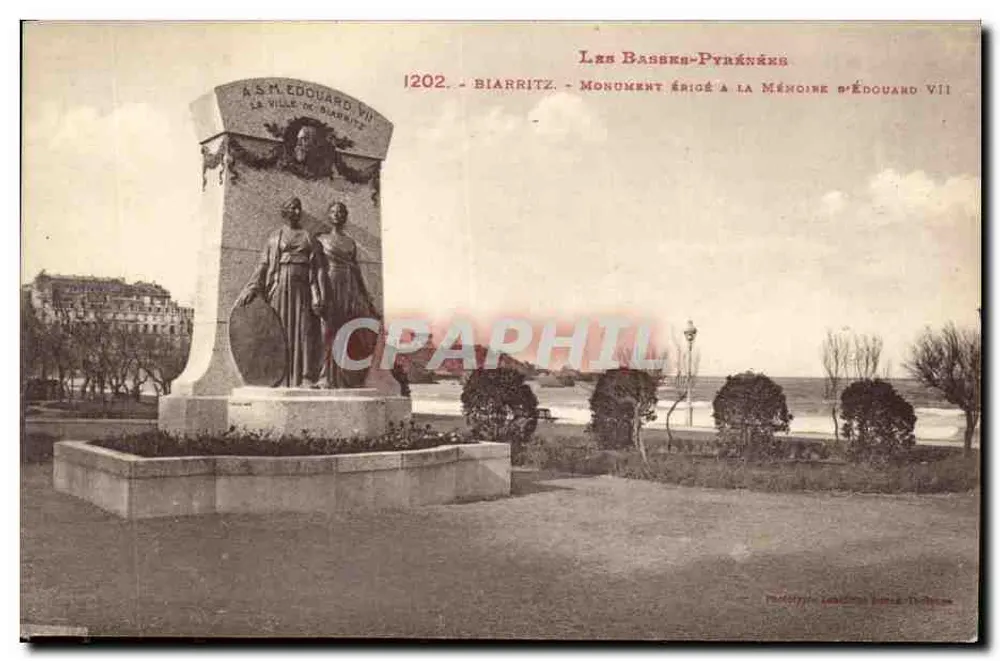 Biarritz — Gedenkmonument für Edward VII — Les Basses-Pyrénées, Nr. 1202 - Vorderseite