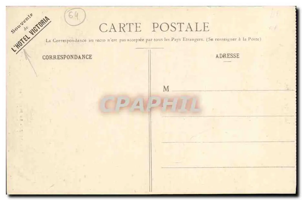 Biarritz Pittoresque — O Rocher de la Vierge — Edição A. Simons, cliché L. Ruffin, n° 25 - Verso