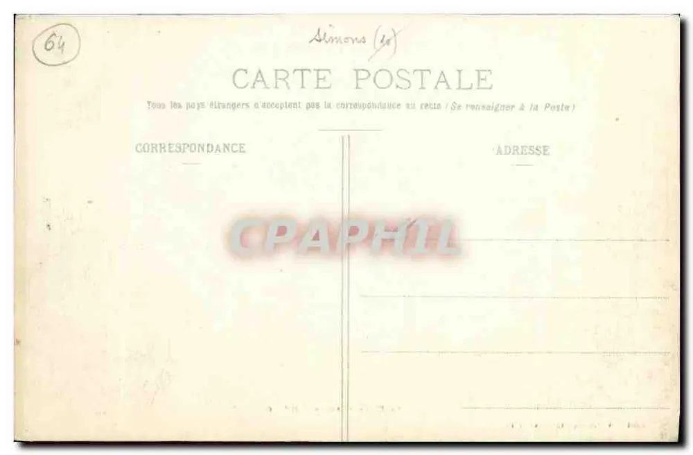 Biarritz pittoresk — Die beiden Casinos — Edition A. Simons, Cliché Ouvrard, Nr. 56 - Rückseite