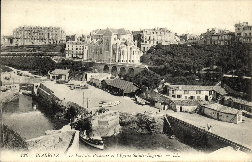 Biarritz — Der Fischereihafen und die Kirche Saint-Eugénie — LL. Nr. 120 - Vorderseite