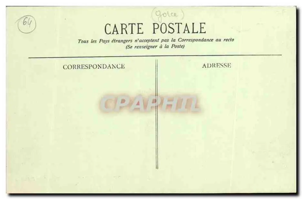 Biarritz Artistique — Der Tunnel von Atalaye — Sammlung Gorce, fot.-verlag, Talence (Gironde) - Rückseite