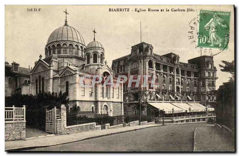 Biarritz - Russische Kirche und das Carlton Hotel — Edition des Dauphins de France, Nr. 326 DF - Vorderseite