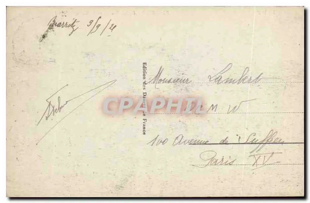 Biarritz - Russische Kirche und das Carlton Hotel — Edition des Dauphins de France, Nr. 326 DF - Rückseite