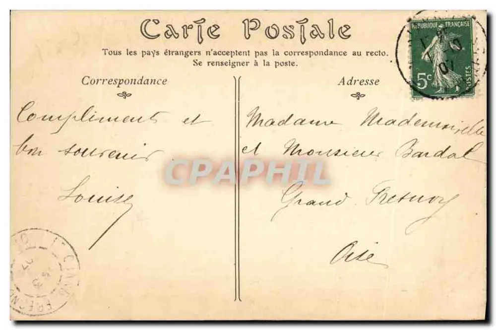 Biarritz — La Côte des Basques in tempo brutto — ND Fot. n°158 - Verso
