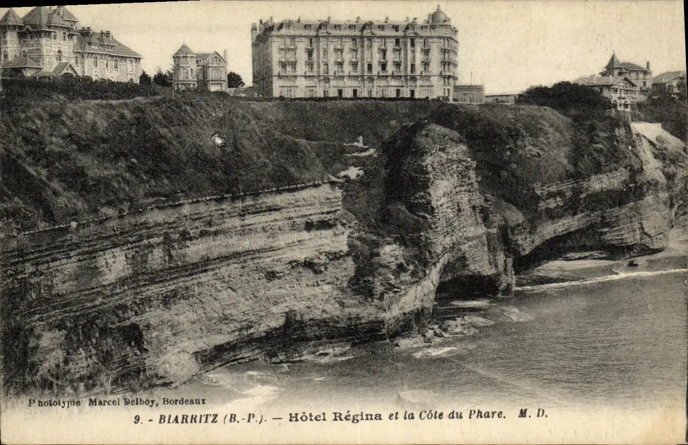Biarritz (B.-P.) — Hotel Régina i Wybrzeże Molo — Fototypia Marcel Delboy, Bordeaux - Awers
