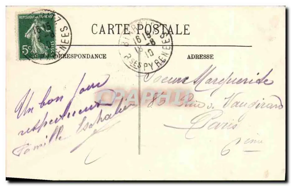 Blarritz — O Rocha da Virgem — LL. n°11 - Verso