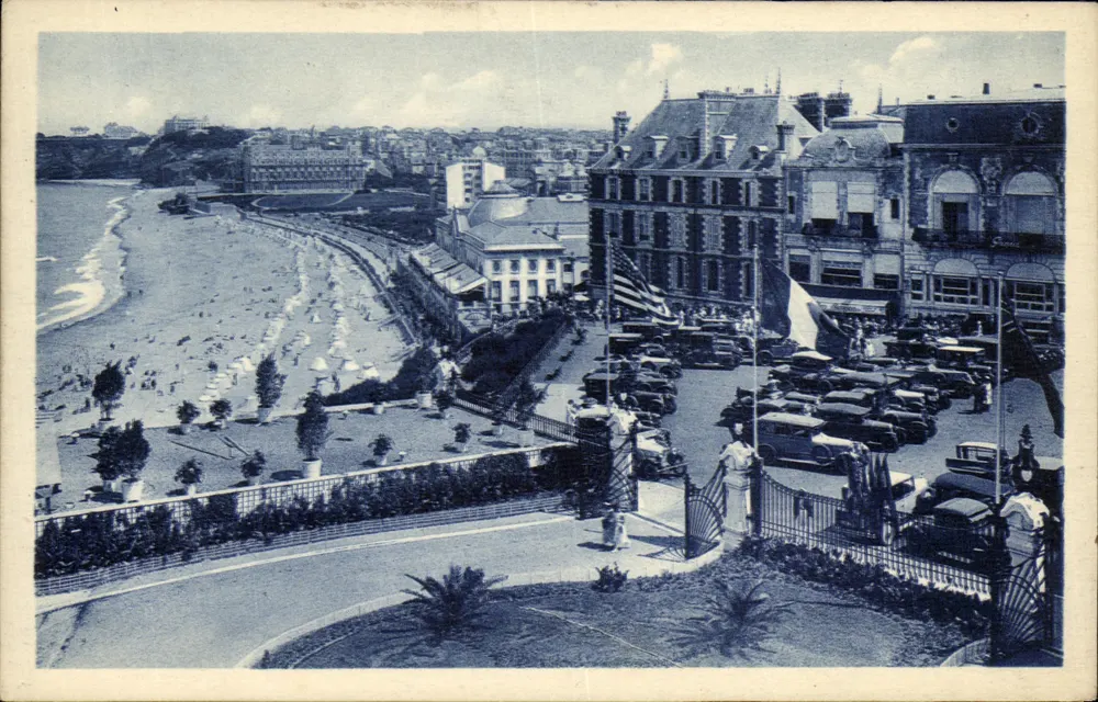 Biarritz (Côte Basque) — Place Bellevue und La Grande Plage — Bloc Frères, Bordelais Verleger - Vorderseite