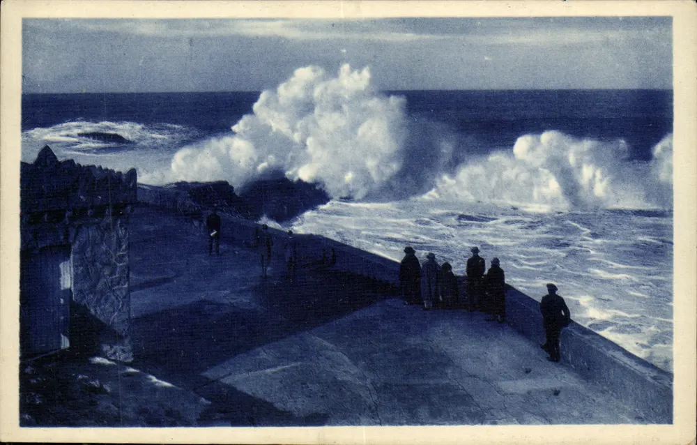 Biarritz (Côte Basque) — Grosse Mer au Rocher de la Vierge — Bloc frères, Bordeaux - Vorderseite
