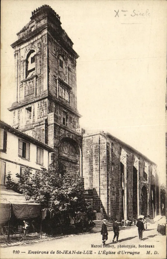 Umgebung von St-JEAN-de-LUZ — Die Kirche von Urrugne — Marcel Delboy, phototypie, Bordeaux - Vorderseite