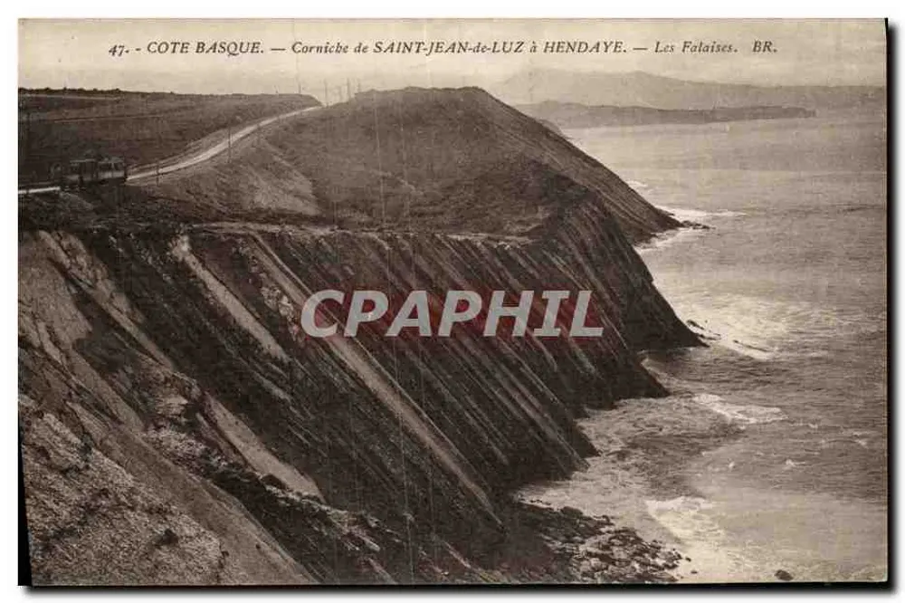 Côte Basque — Corniche von Saint-Jean-de-Luz bis Hendaye — Die Klippen. BR. — Nr. 47 - Vorderseite