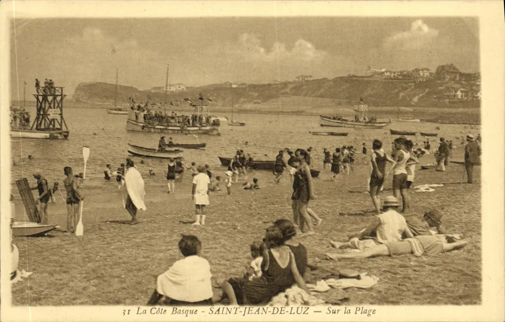 Saint-Jean-de-Luz — Na Praia — Bromotype Gautreau, Langon (Gironde) - Frente