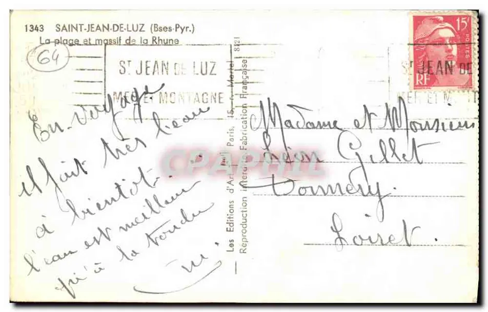 Saint-Jean-de-Luz — Die Bucht und der Rhune-Massiv — Editions d'Art Julli, Paris - Rückseite