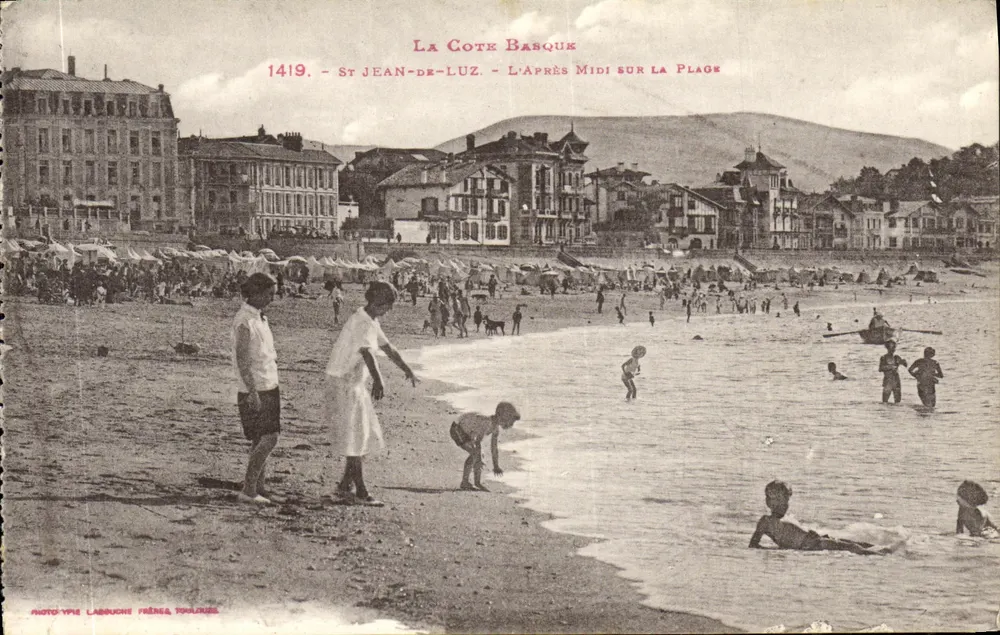 St Jean-de-Luz — Nachmittag am Strand — Photo-type Lassouche Frères Toulouse - Vorderseite