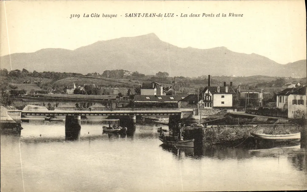 Saint-Jean-de-Luz — Die beiden Brücken und die Rhune — Bromotype Gautreau, Laugon (Gironde) - Vorderseite
