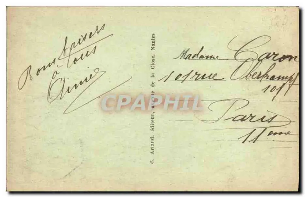 Hendaye - Les Rochers des Deux-Jumeaux (Küste) — G. Arlaud, Verlag, Nantes — Nr. 12 - Rückseite