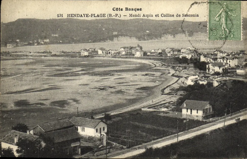 Hendaye-Plage (B.P.) — Mendi Azpia und Sasconia-Hügel — Verlag: Huelo, Hendaye - Vorderseite
