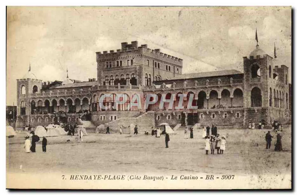 Hendaye-Plage (Côte Basque) — Le Casino — éditeur Bloch Frères, Bordeaux, n° 3007 - Frente