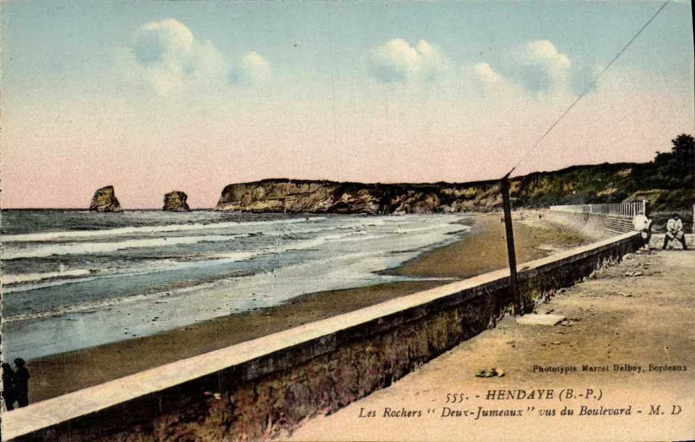 Les Rochers 'Deux-Jumeaux' - Hendaye (B.P.) - Phototypie Marcel Delboy, Bordeaux - Vorderseite