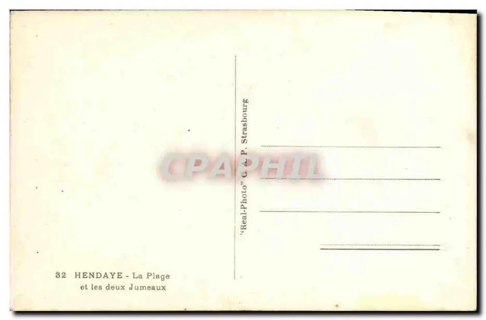 Hendaye - Die Strände und die beiden Zwillinge — G. P. Strasbourg - Rückseite