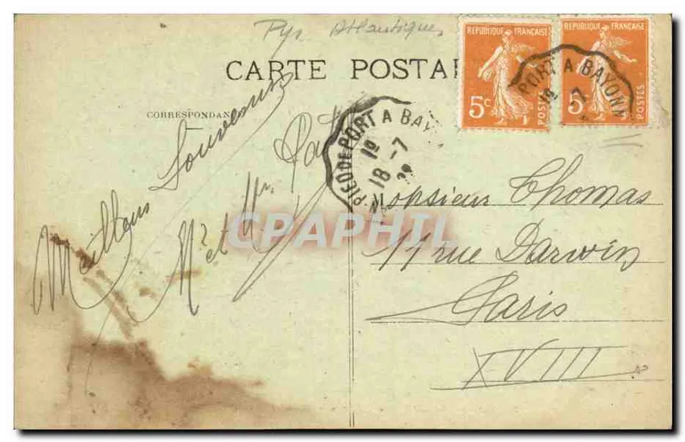 Bas-Cambo — Vue générale du Bas-Cambo — Phototypie Marcel Delbey, Bordeaux, n°2 - Rückseite