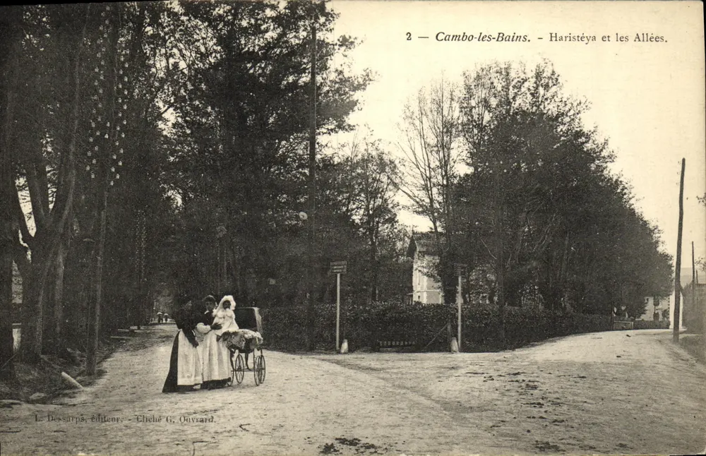 Cambo-les-Bains — Haristéya und die Promenade — L. Dessarps, Verlag, Échê G. Ouvrard - Vorderseite