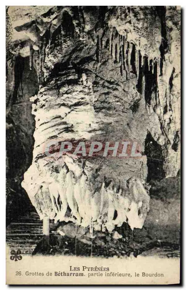 Grutas de Bétharram — parte inferior, o Bourdon — Os Pirineus - Frente