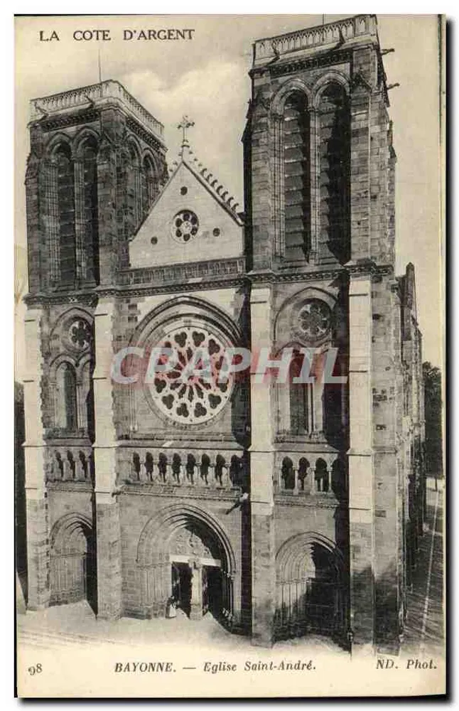 Bayonne — Igreja de São André — ND. Fot. - Frente