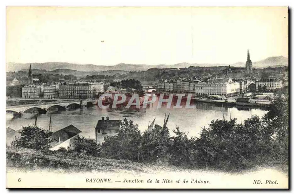 Bayonne — Zusammenfluss der Nive und Adour — ND. Phot. - Vorderseite