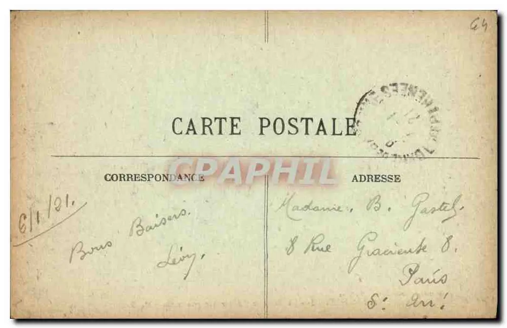 Bayonne - La Barre de l'Adour bei stürmischem Wetter — Phototypie Marcel Delboux, Nr. 172 - Rückseite
