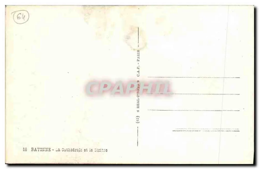 Bayonne - A Catedral e o Claustro — C.A.P. - Paris - Verso