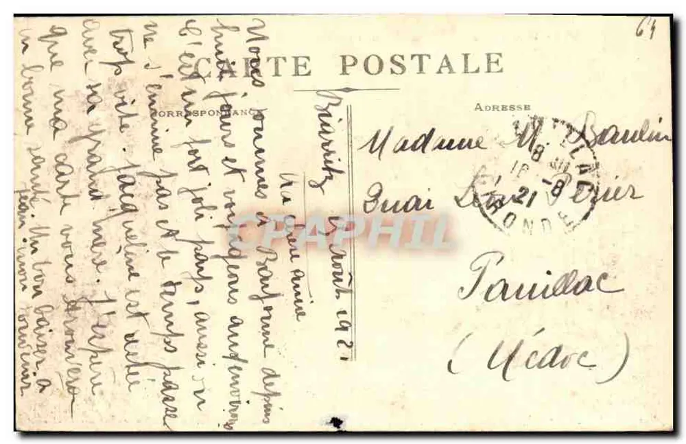 Biarritz - Die Grande Plage und das Municipale Casino — Verlag L. Ing, Nr. 44 - Rückseite
