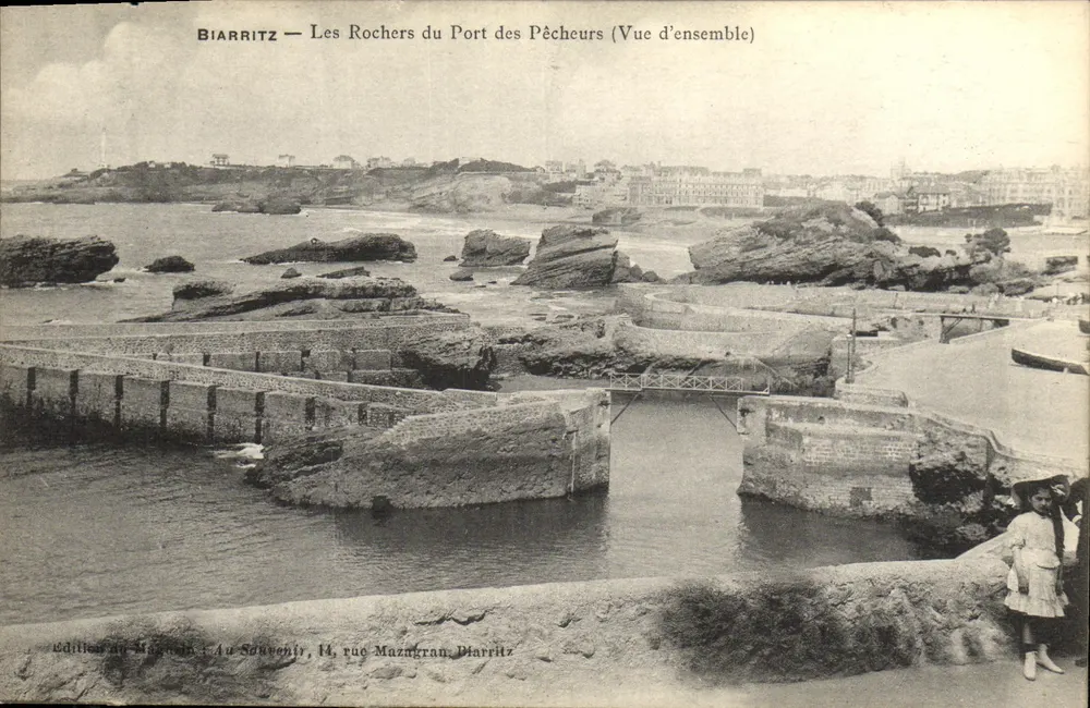 Biarritz — Die Felsen des Fischereihafens (Übersicht) — Edition Au Souvetch, 14 rue Mazagran, Biarritz - Vorderseite