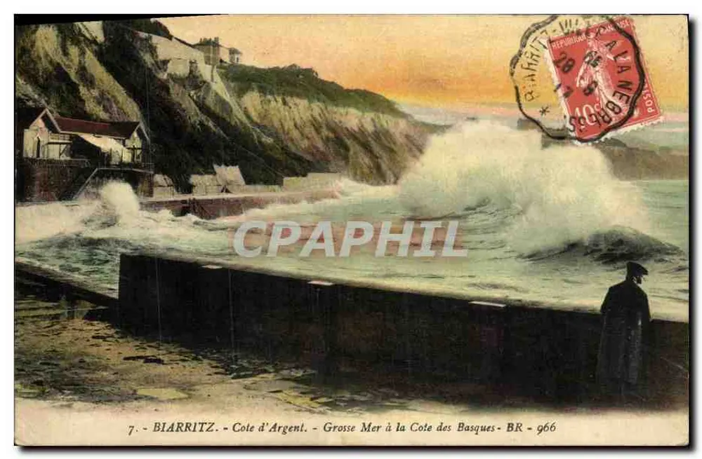Biarritz - Côte d'Argent - Grande Mer na Côte des Basques - BR - 966 - Frente