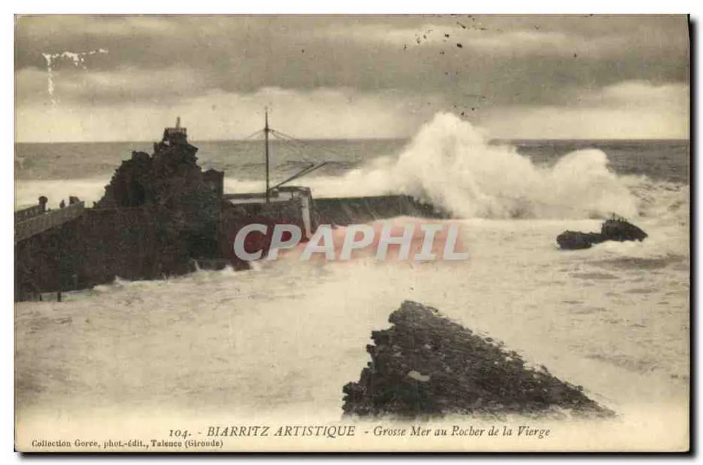 Künstlerische Biarritz - Großer Meer am Felsen der Jungfrau — Sammlung Gore, Foto-Verlag, Toulouse (Giroude) - Vorderseite