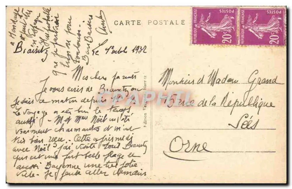 Biarritz - O Rocher da Virgem — Edição GHV, n°14 - Verso