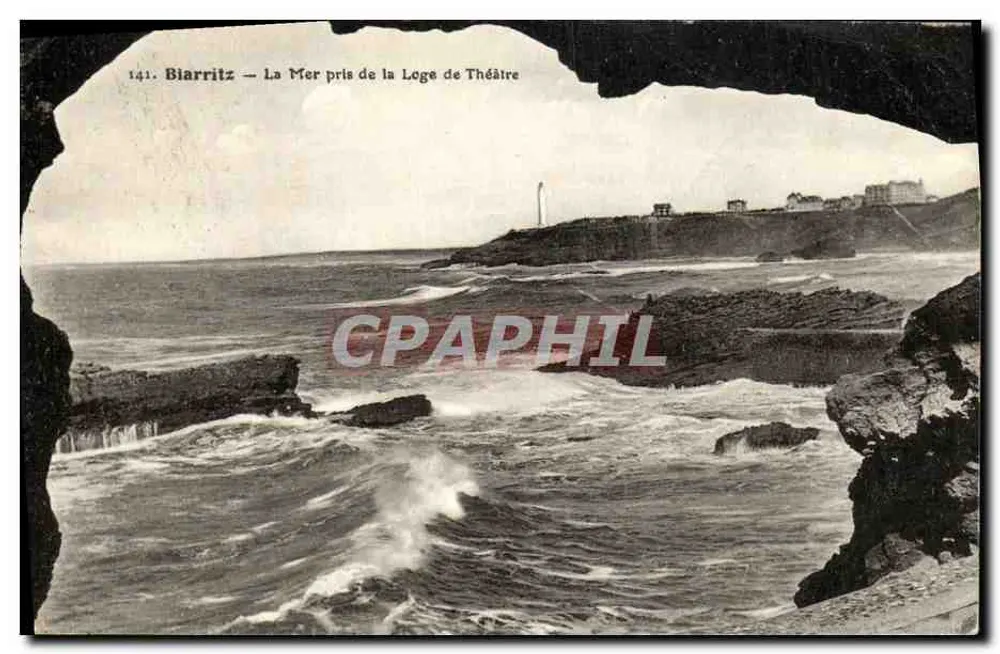 Biarritz — Ansicht der See von der Theaterloge — L. Jugand, Verlag - Vorderseite