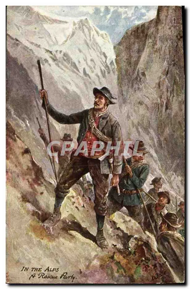 In den Alpen — Eine Rettungsmannschaft — Tuck & Sons n° 9255 - Vorderseite
