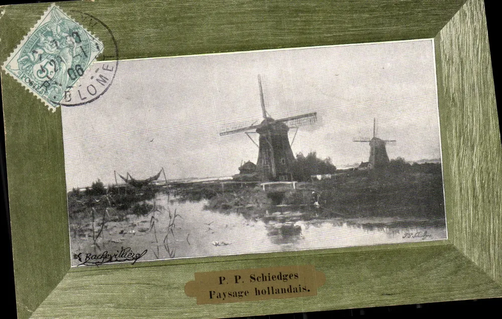 Holländisches Landschaftsbild — P. P. Schiedges — Verlag P. P. Schiedges, Seriennummer nicht sichtbar - Vorderseite