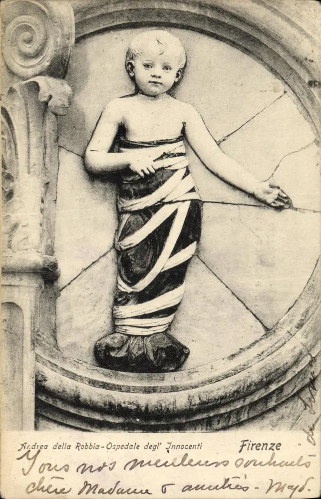 Andrea della Robbia — Statue des Ospedale degli Innocenti — Florenz - Vorderseite