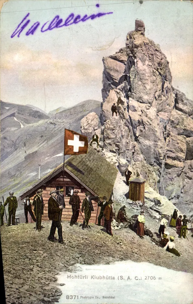 Hohftürl Klubhütte (S. A. C.) — 2706 m — Fototipia Co., Neuchâtel 8371 - Frente