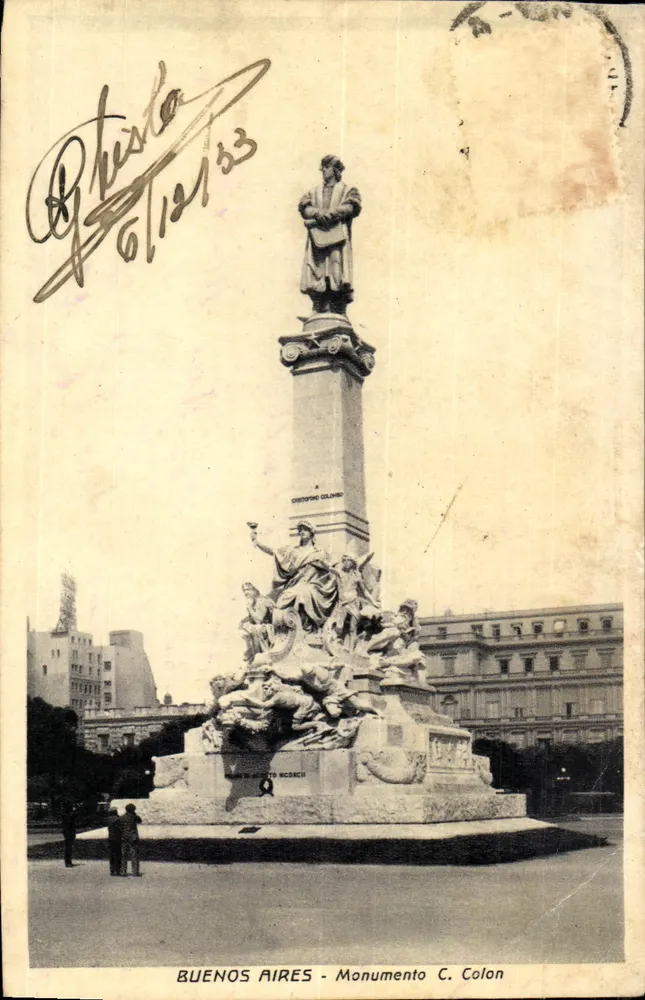 Buenos Aires - Monumento a C. Colón — editor desconhecido, número de série não visível - Frente