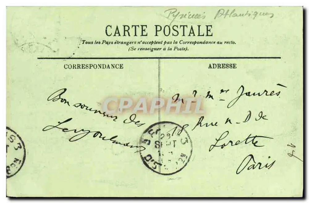 Biarritz — Le Rocher Percé — LL. — n°209 - Verso