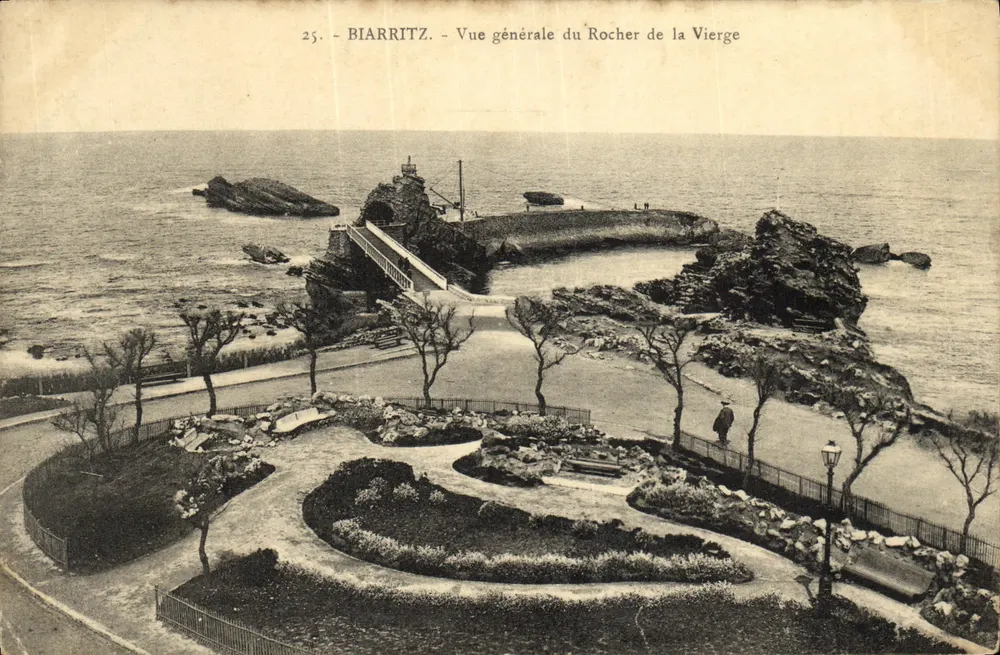 Biarritz — Allgemeine Ansicht des Rocher de la Vierge — Egé Pacaut, Verlag-Fotograf Biarritz, Nr. 25 - Vorderseite