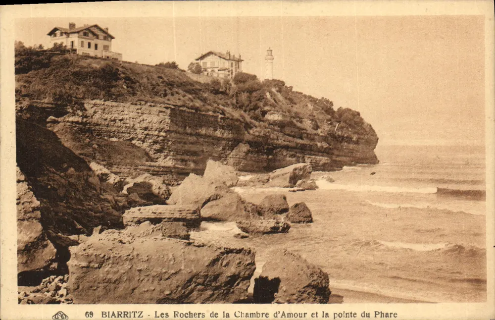 Biarritz - Die Felsen der Kammer der Liebe und der Leuchtturmspitze - Vorderseite
